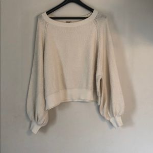 Free people XS crop sweater balloon sleeves